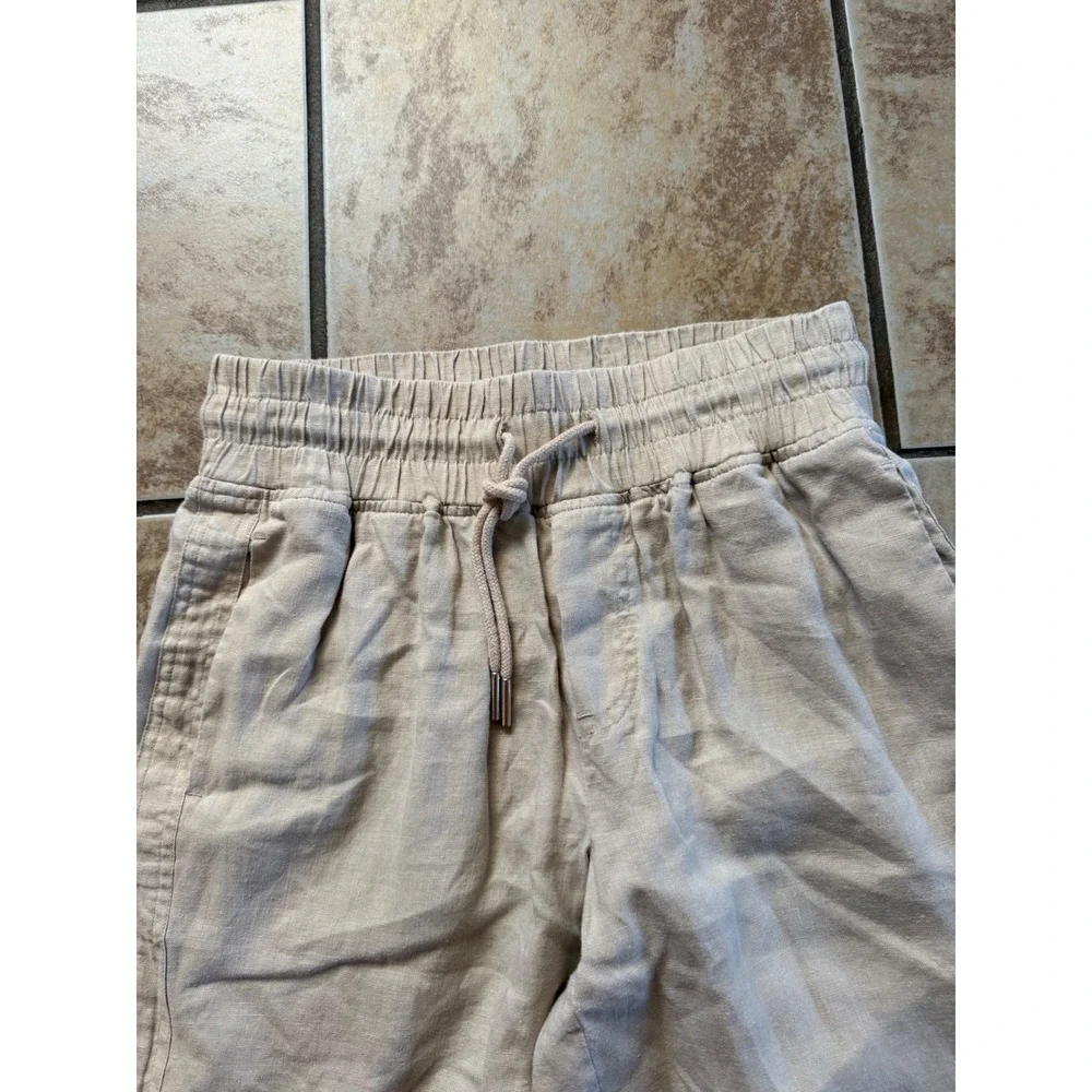 Quince 100% European Linen Wide Leg Pants Driftwood Beige Size Small